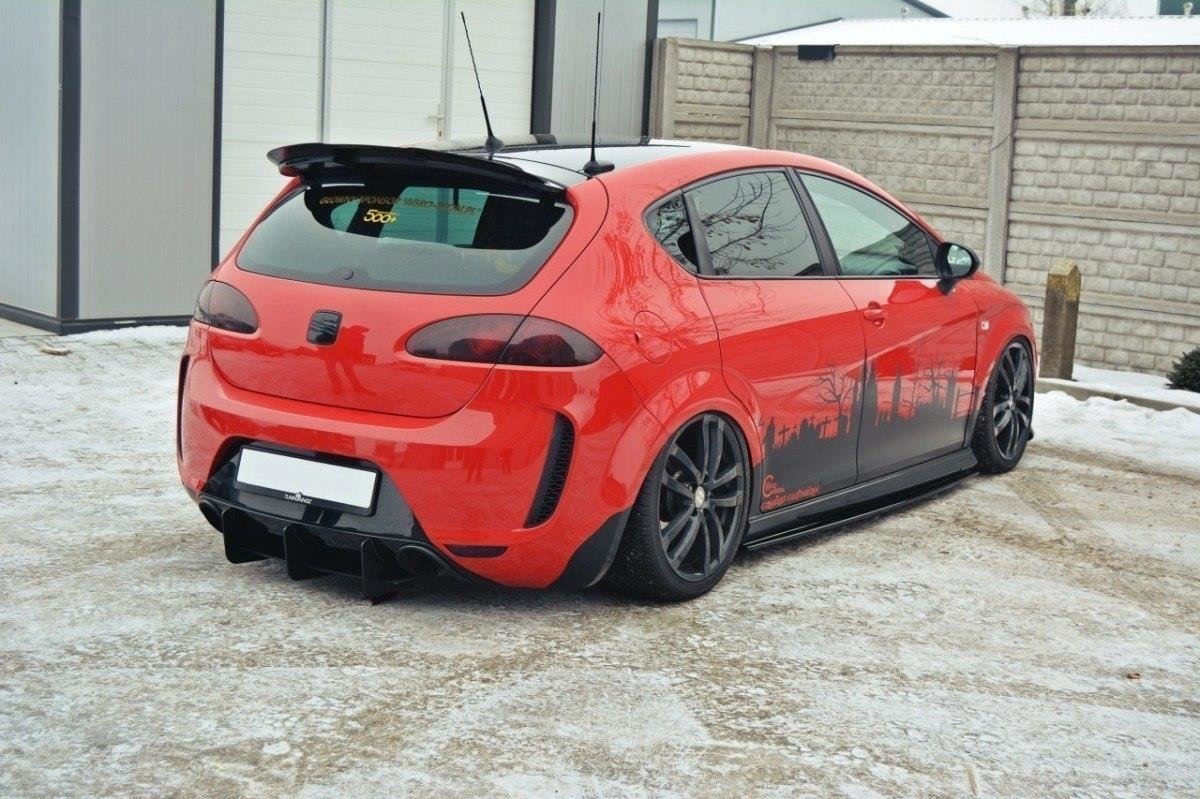 Maxton Design Spoiler CAP passend für Seat Leon MS Design Mk2 schwarz Hochglanz