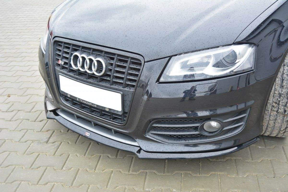 Maxton Design Street+ Spoilerlippe Front Ansatz V.1 passend für Audi S3 8P FL schwarz Hochglanz