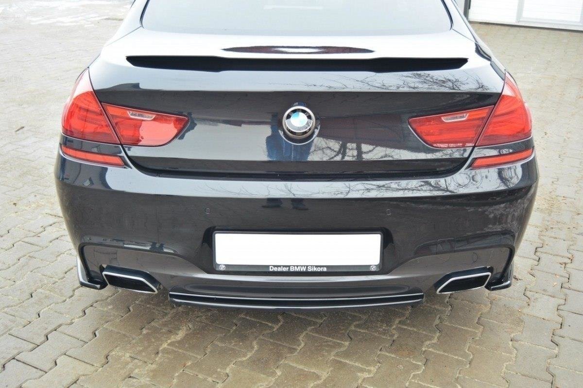 Maxton Design Heck Ansatz Flaps Diffusor passend für BMW 6er Gran Coupé M Paket schwarz Hochglanz