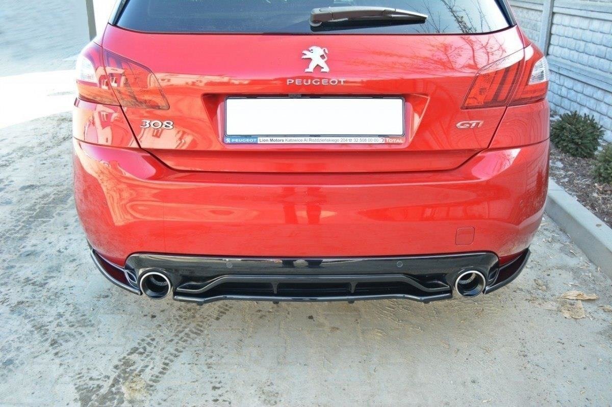 Maxton Design Heck Ansatz Flaps Diffusor passend für PEUGEOT 308 II GTI schwarz Hochglanz