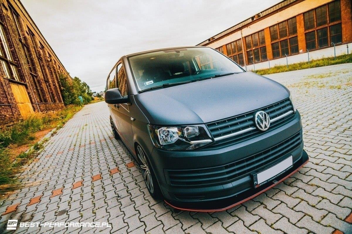Maxton Design VOLKSWAGEN T6 Street+ Spoilerlippe Front Ansatz passend für v.1 schwarz Hochglanz
