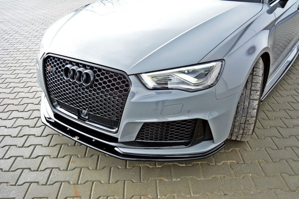 Maxton Design Street+ Spoilerlippe Front Ansatz V.2 passend für Audi RS3 8V Sportback schwarz Hochglanz