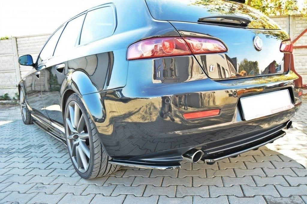 Maxton Design Heck Ansatz Flaps Diffusor passend für L + R Alfa Romeo 159 schwarz Hochglanz