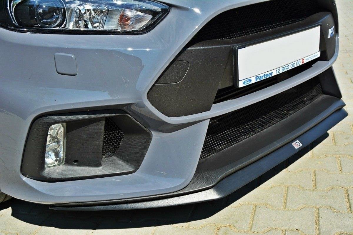 Maxton Design Street+ Spoilerlippe Front Ansatz V.2 passend für Ford Focus RS Mk3 schwarz Hochglanz
