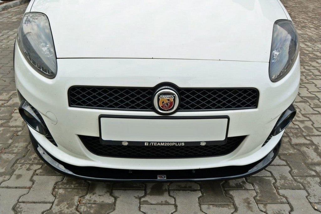 Maxton Design Street+ Spoilerlippe Front Ansatz V.2 passend für FIAT GRANDE PUNTO ABARTH schwarz Hochglanz