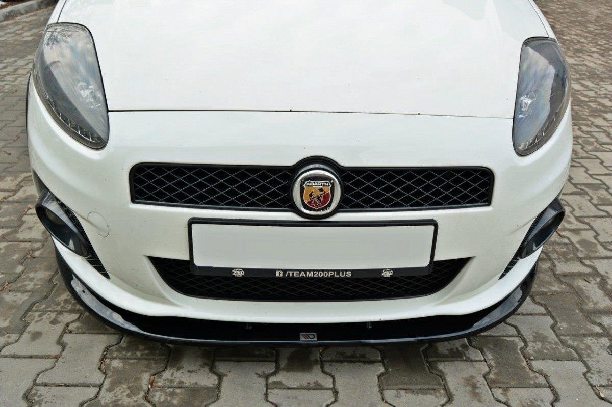 Maxton Design Street+ Spoilerlippe Front Ansatz V.2 passend für FIAT GRANDE PUNTO ABARTH schwarz Hochglanz