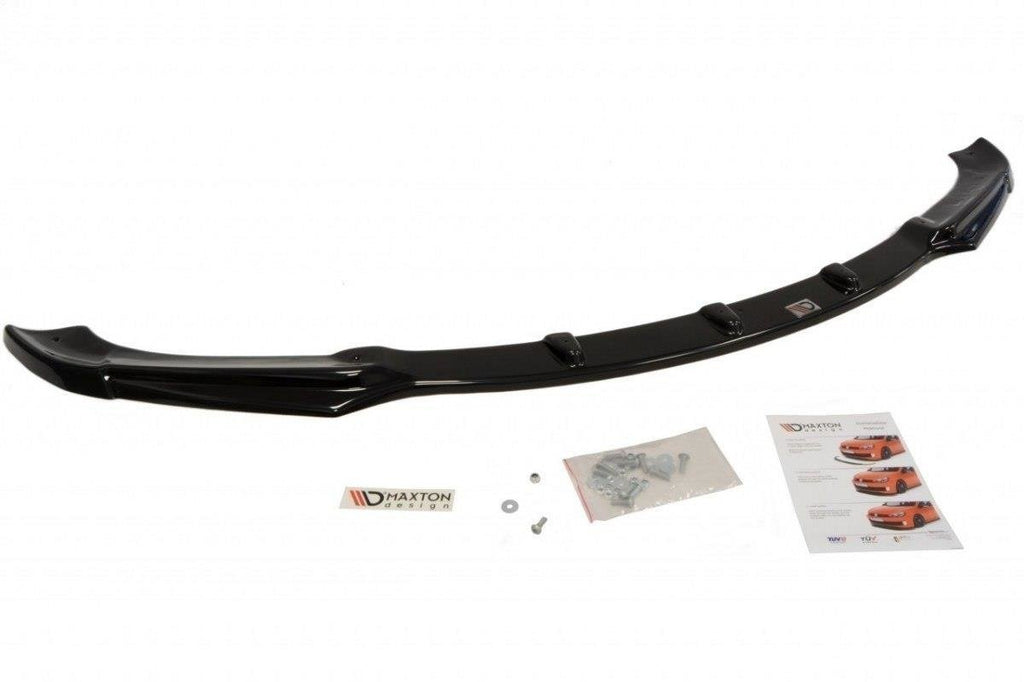 Maxton Design Street+ Spoilerlippe Front Ansatz passend für BMW 3er E46 LIMOUSINE Facelift schwarz Hochglanz
