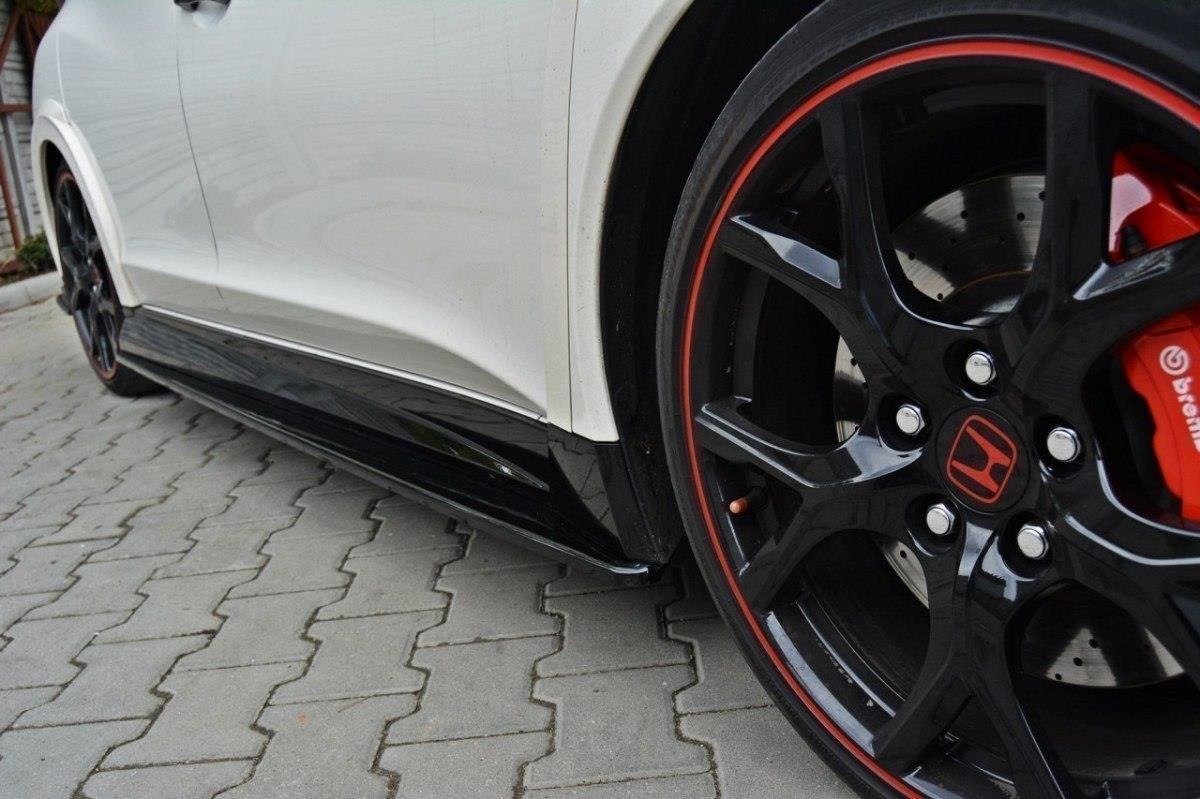 Maxton Design Street+ Seitenschweller Leisten passend für HONDA CIVIC IX TYPE R schwarz Hochglanz
