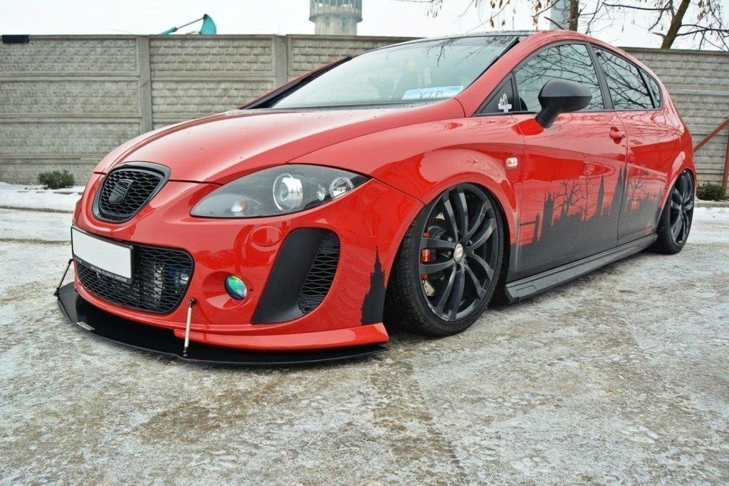 Maxton Design Racing Street+ Spoilerlippe Front Ansatz V.2 passend für SEAT LEON MK2 MS DESIGN