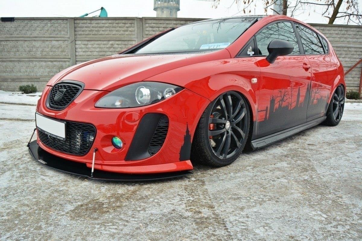 Maxton Design Racing Street+ Spoilerlippe Front Ansatz V.2 passend für SEAT LEON MK2 MS DESIGN