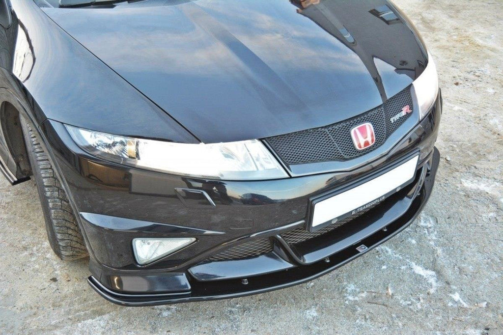 Maxton Design Street+ Spoilerlippe Front Ansatz passend für HONDA CIVIC VIII TYPE R GP schwarz Hochglanz