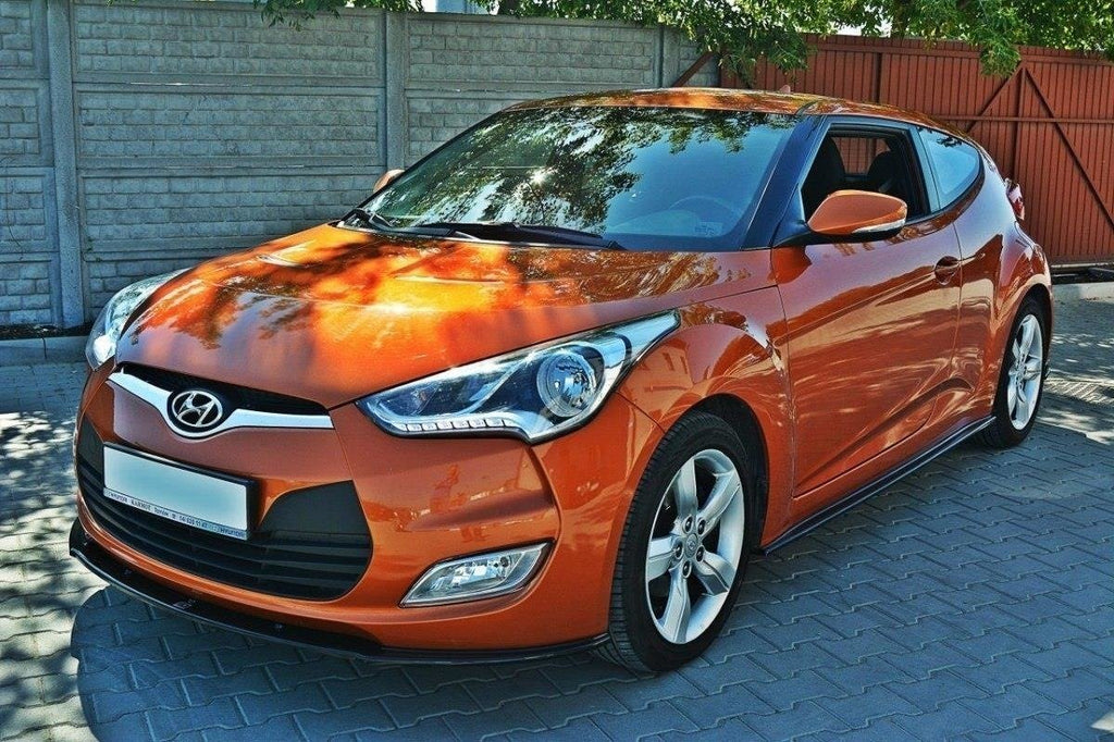 Maxton Design Street+ Spoilerlippe Front Ansatz passend für Hyundai Veloster schwarz Hochglanz