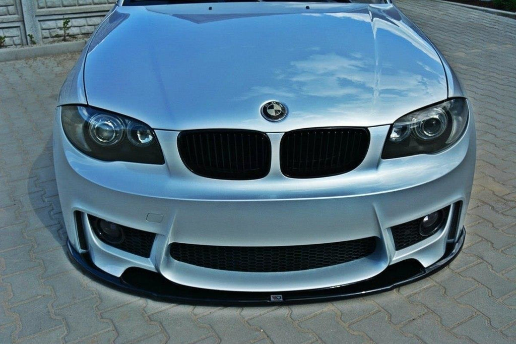 Maxton Design Street+ Spoilerlippe Front Ansatz passend für BMW 1er E87 M-Design schwarz Hochglanz