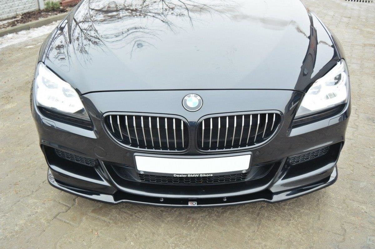 Maxton Design Street+ Spoilerlippe Front Ansatz passend für BMW 6er Gran Coupé M Paket schwarz Hochglanz
