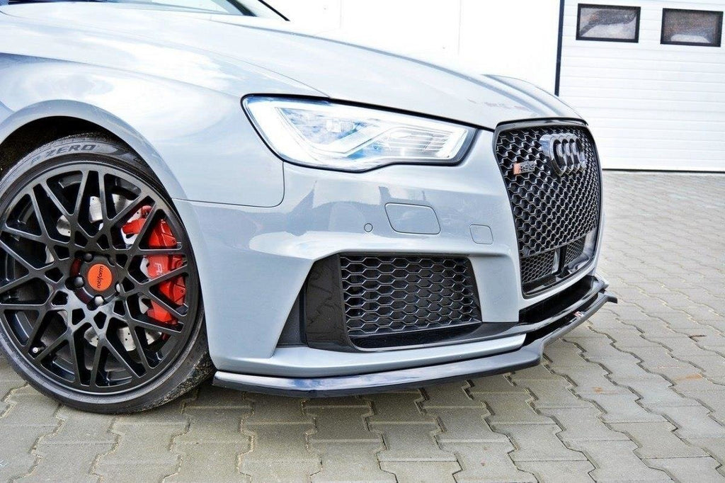 Maxton Design Street+ Spoilerlippe Front Ansatz V.1 passend für Audi RS3 8V Sportback schwarz Hochglanz