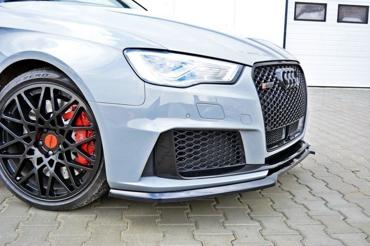 Maxton Design Street+ Spoilerlippe Front Ansatz V.1 passend für Audi RS3 8V Sportback schwarz Hochglanz