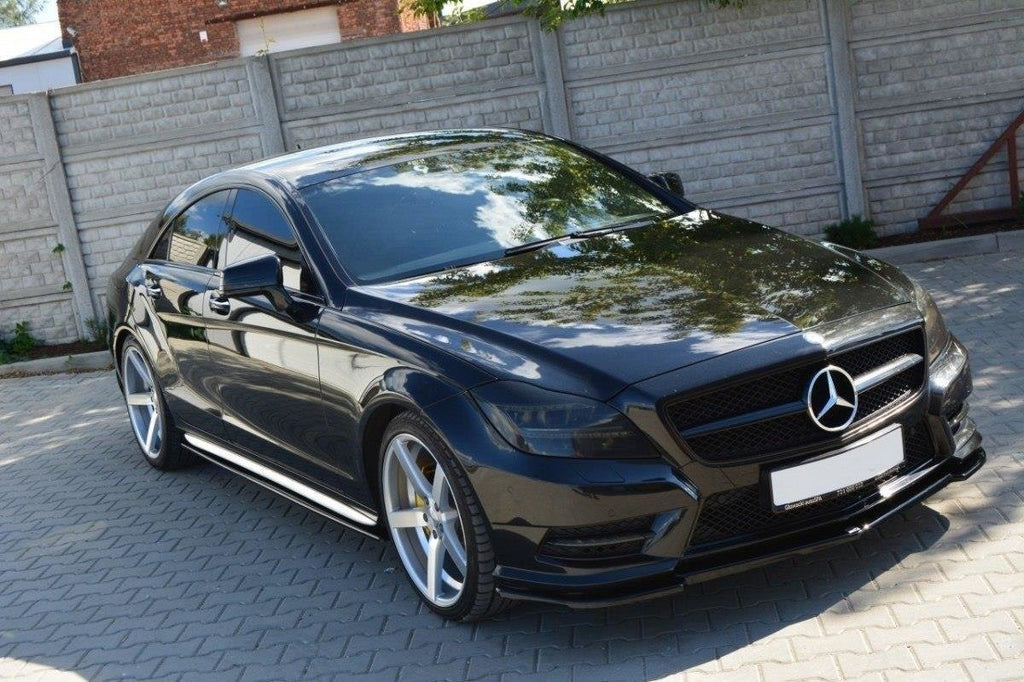 Maxton Design Street+ Spoilerlippe Front Ansatz passend für Mercedes-Benz CLS AMG-Line C218 schwarz Hochglanz
