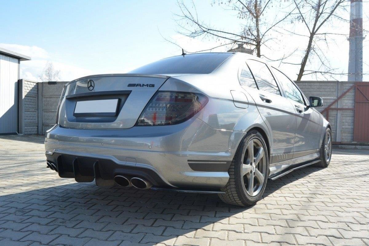 Maxton Design Diffusor Heck Ansatz passend für Heckschürze passend für v.2 Mercedes C W204 AMG-Line (FACELIFT)