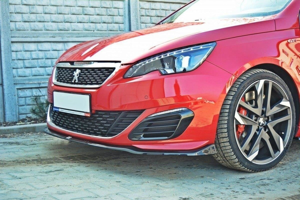 Maxton Design Street+ Spoilerlippe Front Ansatz passend für v.1 PEUGEOT 308 II GTI schwarz Hochglanz