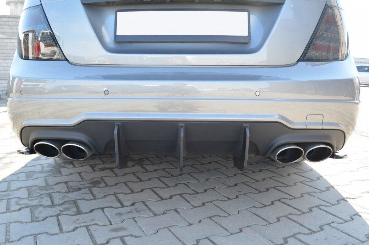 Maxton Design Diffusor Heck Ansatz passend für Heckschürze passend für v.2 Mercedes C W204 AMG-Line (FACELIFT)