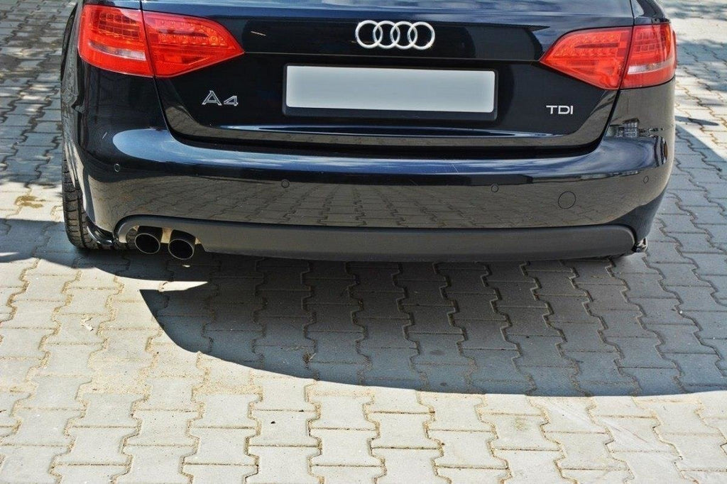 Maxton Design Heck Ansatz Flaps Diffusor passend für Audi A4 Limousine / Avant B8 schwarz Hochglanz