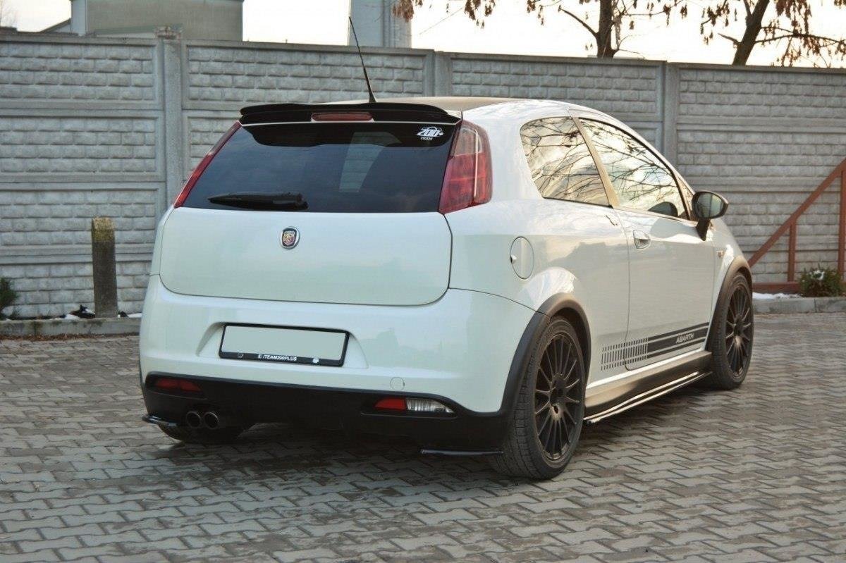 Maxton Design Heck Ansatz Flaps Diffusor passend für FIAT GRANDE PUNTO ABARTH schwarz Hochglanz