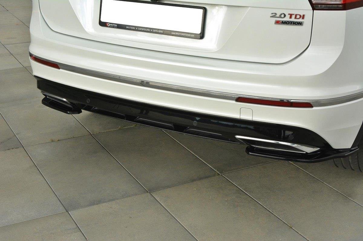 Maxton Design Heck Ansatz Flaps Diffusor für Vw Tiguan Mk2 R-Line Carbon Look