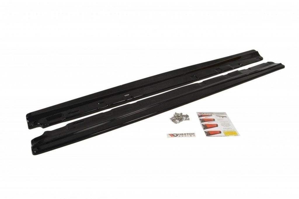 Maxton Design Street+ Seitenschweller Leisten passend für MERCEDES C-KLASSE W204 Facelift schwarz Hochglanz