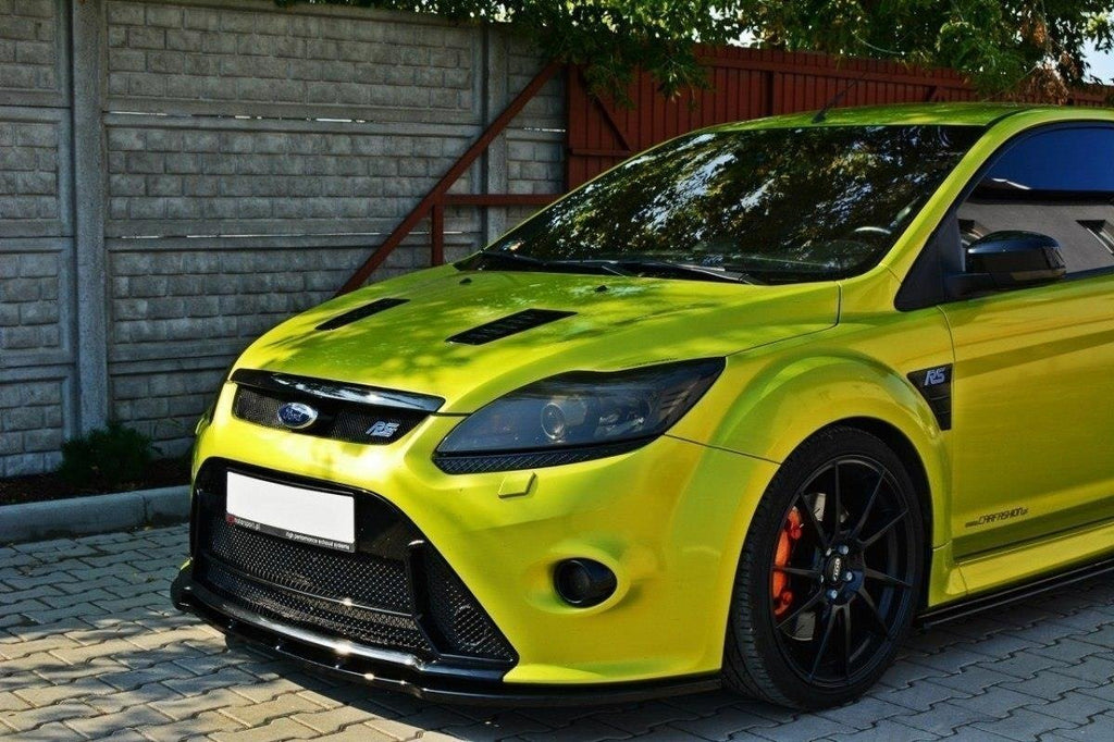 Maxton Design Street+ Spoilerlippe Front Ansatz V.1 passend für Ford Focus RS Mk2 schwarz Hochglanz