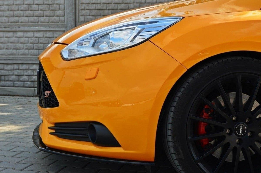 Maxton Design Street+ Spoilerlippe Front Ansatz V.2 passend für Ford Focus ST Mk3 schwarz Hochglanz