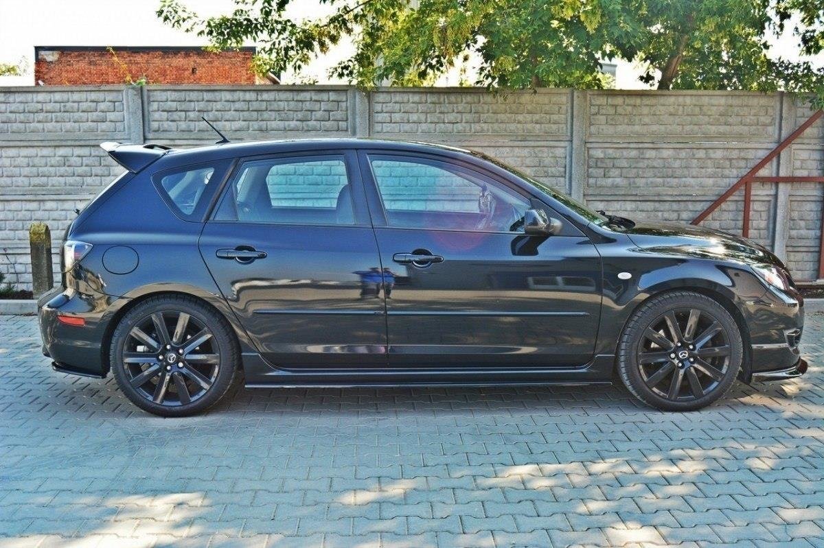 Maxton Design Street+ Seitenschweller Leisten passend für Mazda 3 MPS Mk1 schwarz Hochglanz