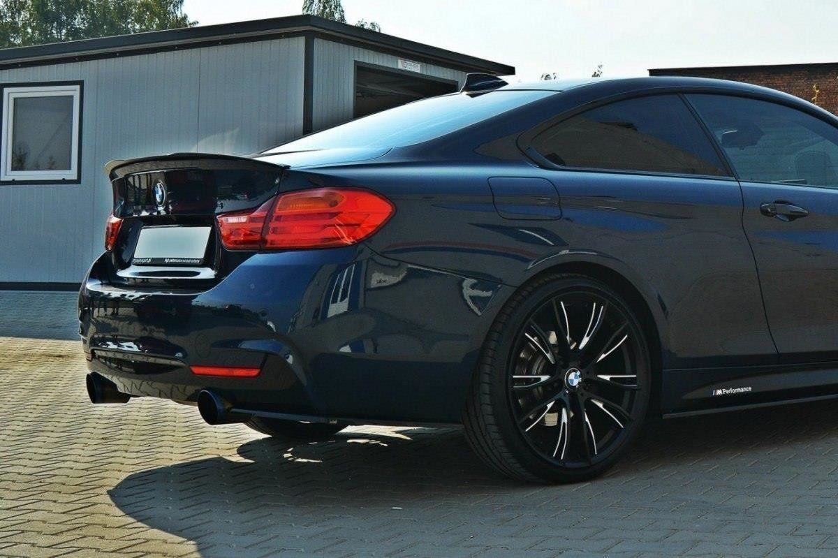 Maxton Design Heck Ansatz Flaps Diffusor für BMW 4er F32 M Paket Carbon Look