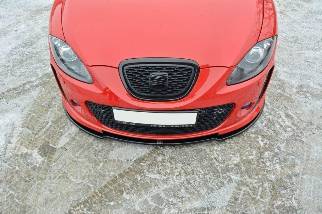 Maxton Design Street+ Spoilerlippe Front Ansatz passend für Seat Leon II MS Design schwarz Hochglanz