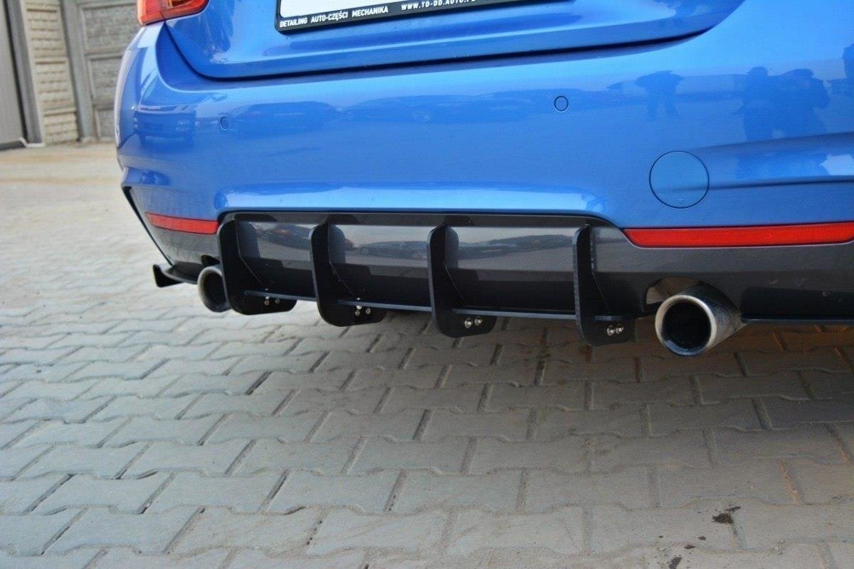 Maxton Design Diffusor Heck Ansatz passend für Heckschürze passend für & Heck Ansatz Flaps Diffusor passend für BMW 4er Coupe / Gran Coupe / Cabrio M-Paket F32 / F36 / F33