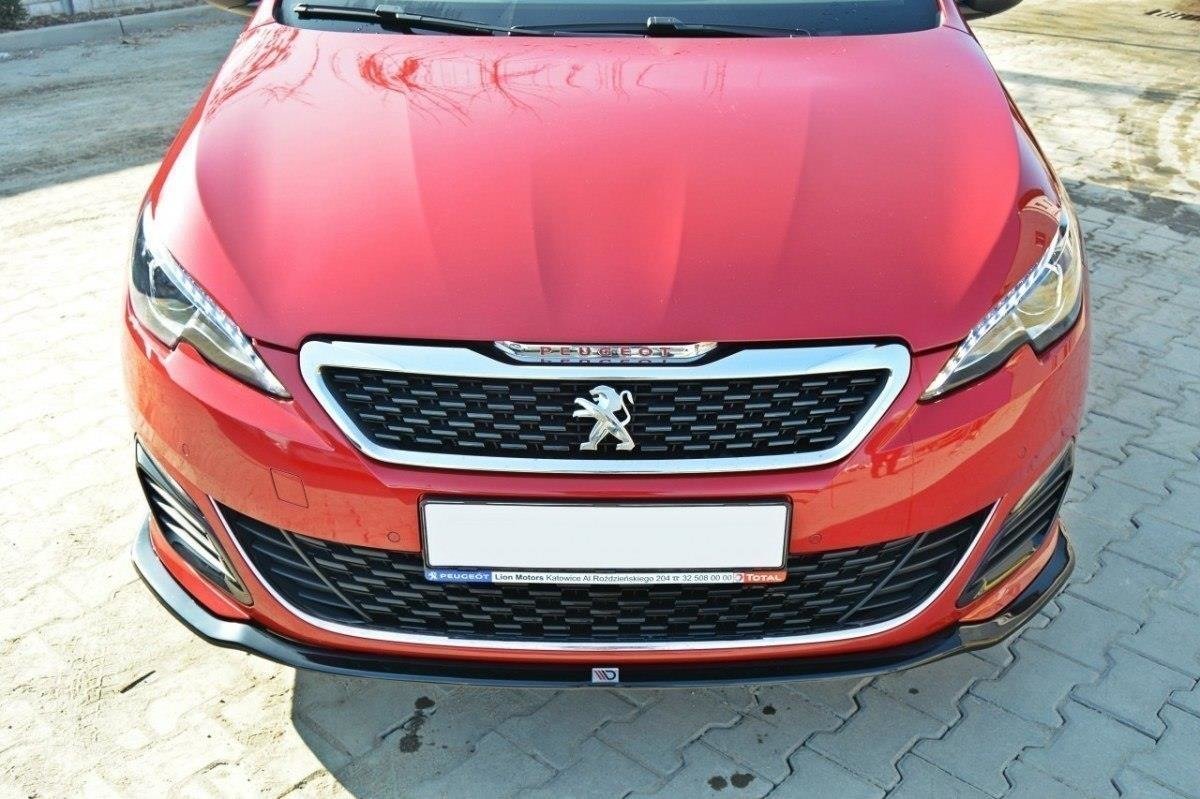 Maxton Design Street+ Spoilerlippe Front Ansatz passend für v.1 PEUGEOT 308 II GTI schwarz Hochglanz