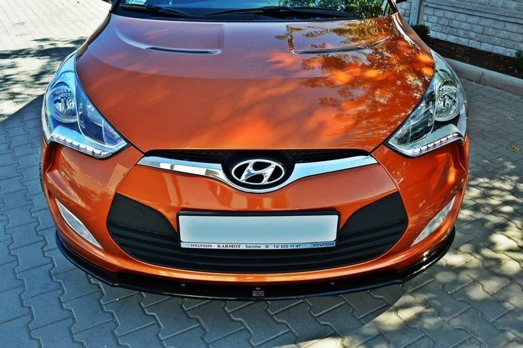 Maxton Design Street+ Spoilerlippe Front Ansatz passend für Hyundai Veloster schwarz Hochglanz