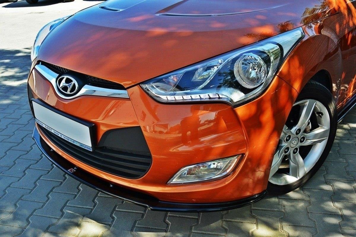 Maxton Design Street+ Spoilerlippe Front Ansatz passend für Hyundai Veloster schwarz Hochglanz
