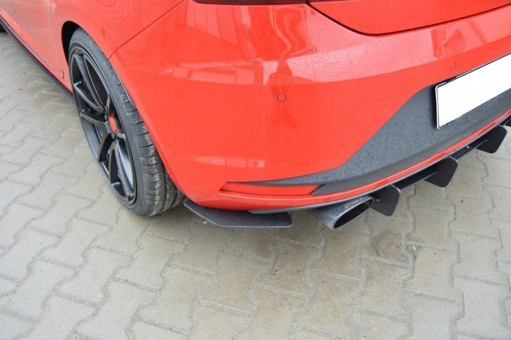 Maxton Design SEAT LEON III CUPRA Diffusor Heck Ansatz passend für Heckschürze passend für & Heck Ansatz Flaps Diffusor passend für