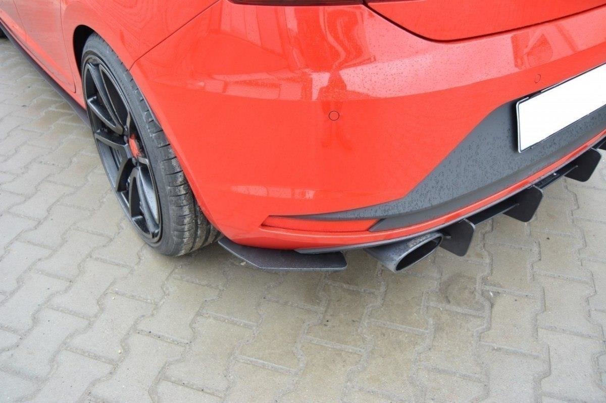 Maxton Design SEAT LEON III CUPRA Diffusor Heck Ansatz passend für Heckschürze passend für & Heck Ansatz Flaps Diffusor passend für