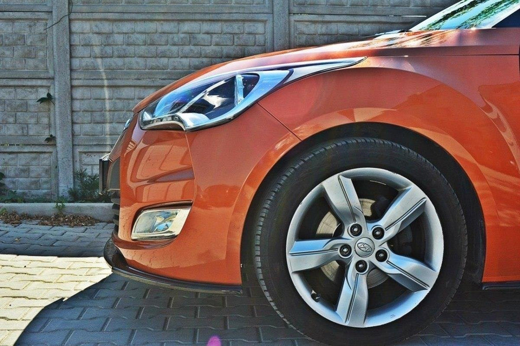 Maxton Design Street+ Spoilerlippe Front Ansatz passend für Hyundai Veloster schwarz Hochglanz