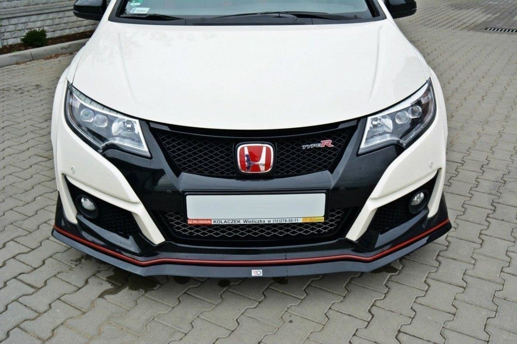 Maxton Design Street+ Spoilerlippe Front Ansatz passend für v.2 HONDA CIVIC IX TYPE R schwarz Hochglanz
