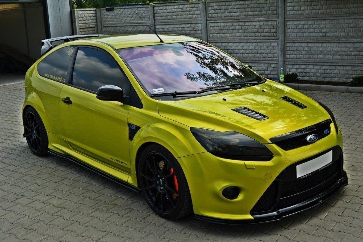 Maxton Design Street+ Spoilerlippe Front Ansatz V.2 passend für Ford Focus RS Mk2 schwarz Hochglanz