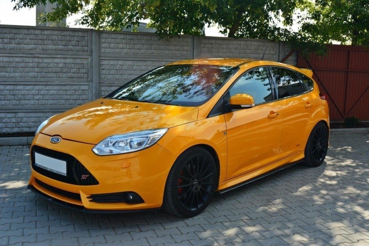 Maxton Design Street+ Spoilerlippe Front Ansatz passend für Ford Focus ST Mk3 (Cupra) schwarz Hochglanz