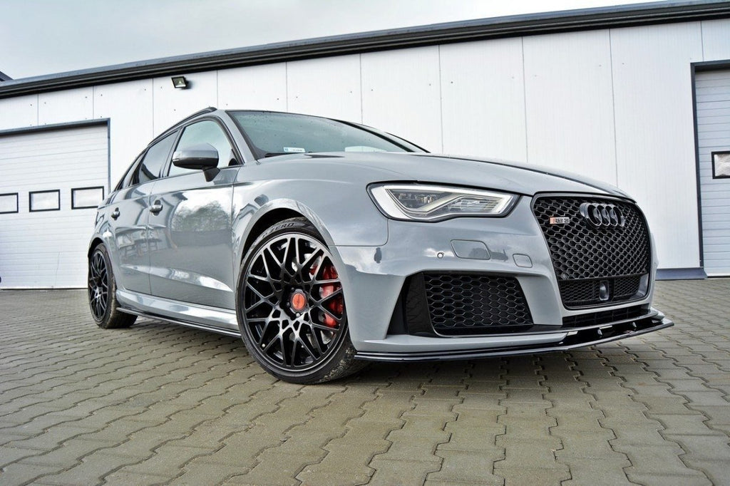 Maxton Design Street+ Spoilerlippe Front Ansatz V.2 passend für Audi RS3 8V Sportback schwarz Hochglanz