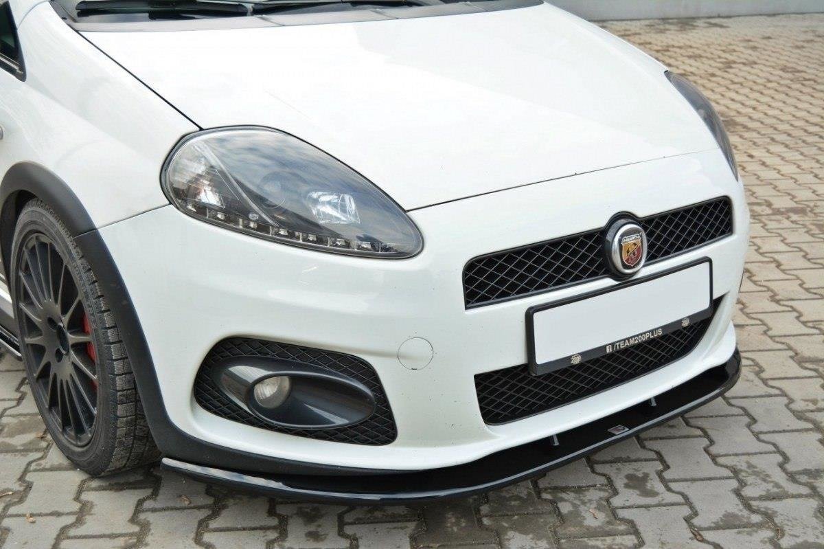 Maxton Design Street+ Spoilerlippe Front Ansatz V.2 passend für FIAT GRANDE PUNTO ABARTH schwarz Hochglanz