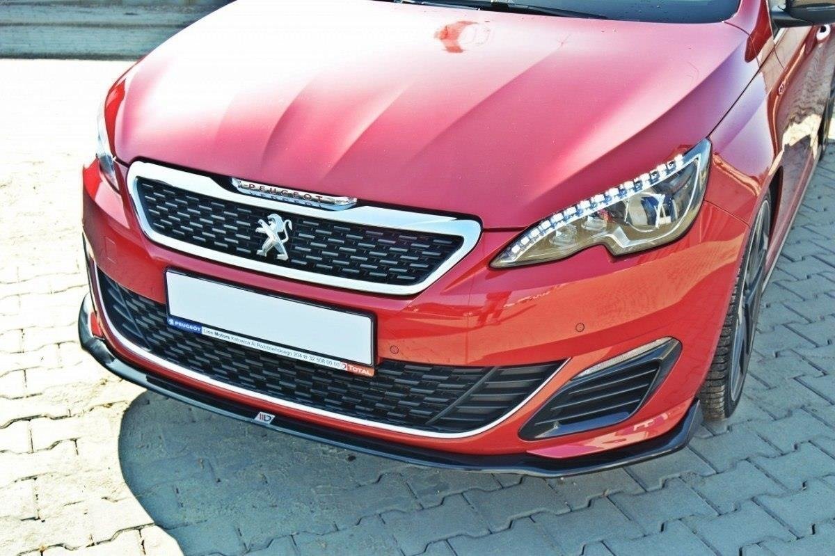 Maxton Design Street+ Spoilerlippe Front Ansatz passend für v.1 PEUGEOT 308 II GTI schwarz Hochglanz