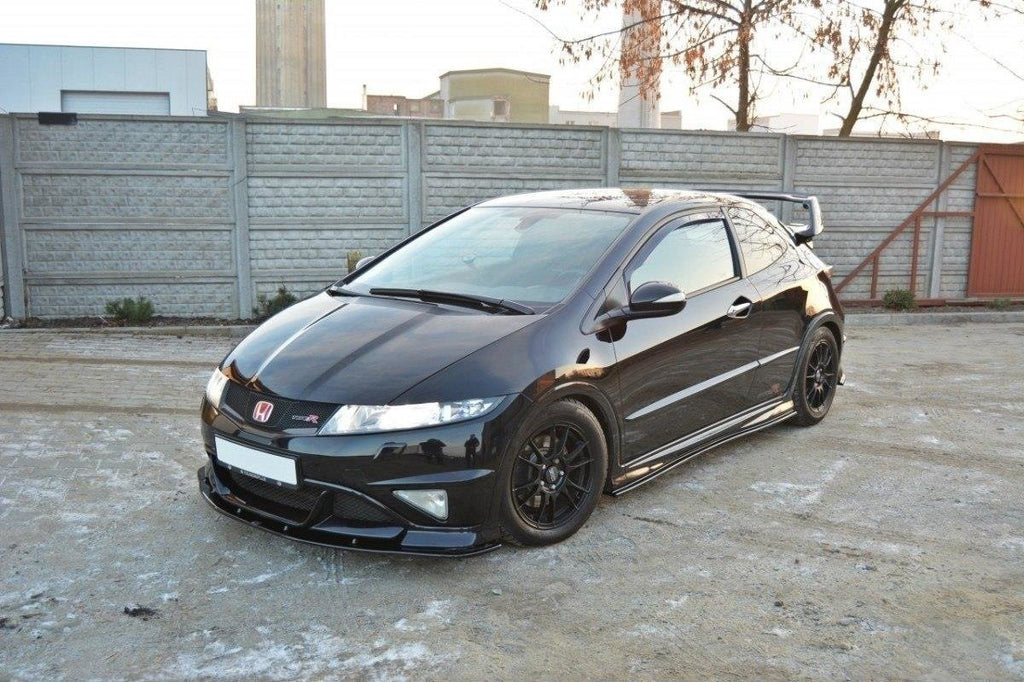 Maxton Design Street+ Spoilerlippe Front Ansatz passend für HONDA CIVIC VIII TYPE R GP schwarz Hochglanz