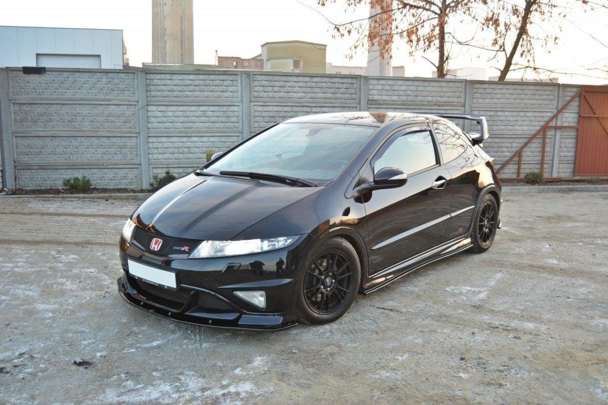 Maxton Design Street+ Spoilerlippe Front Ansatz passend für HONDA CIVIC VIII TYPE R GP schwarz Hochglanz