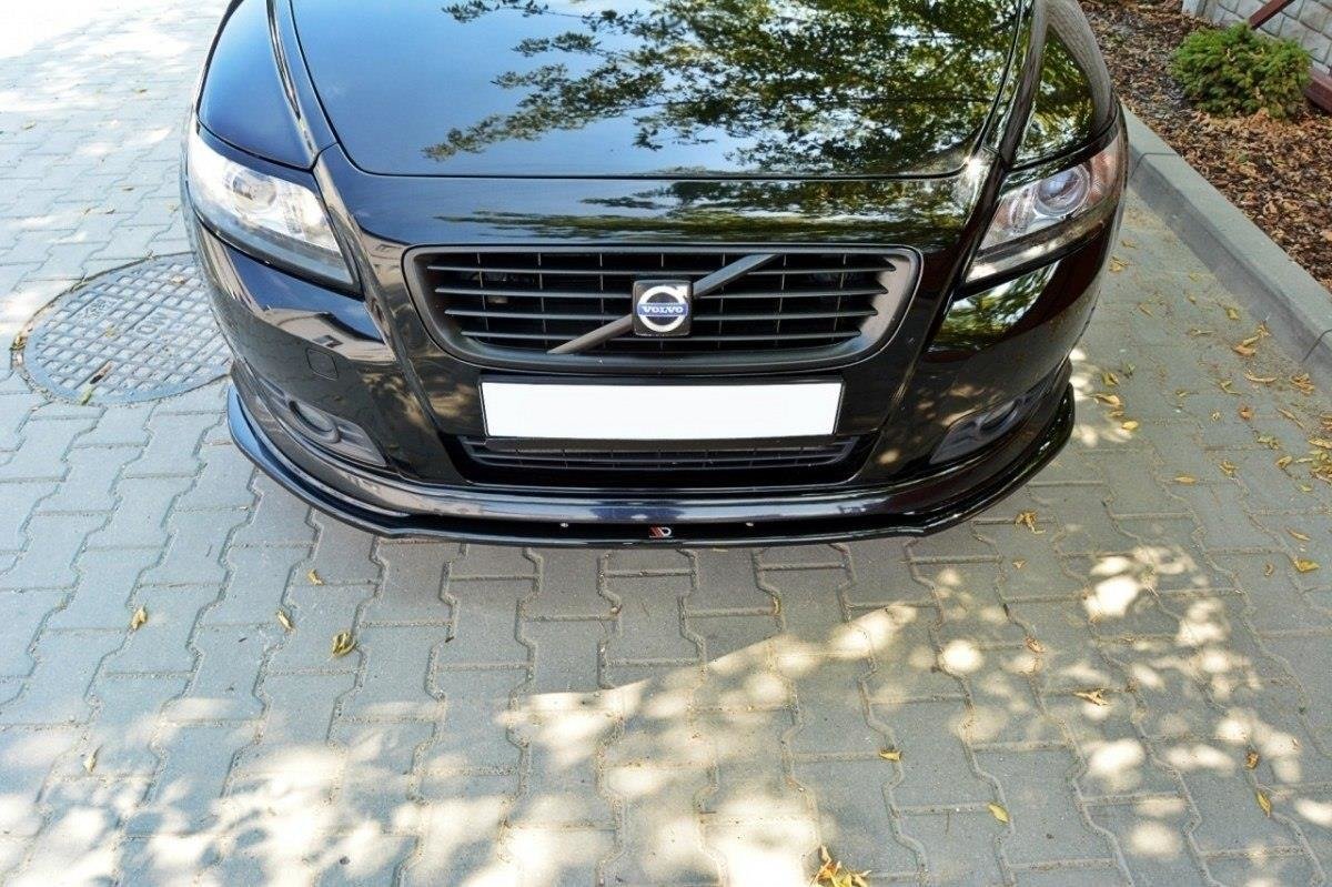 Maxton Design Street+ Spoilerlippe Front Ansatz passend für v.1 VOLVO V50F R-DESIGN schwarz Hochglanz
