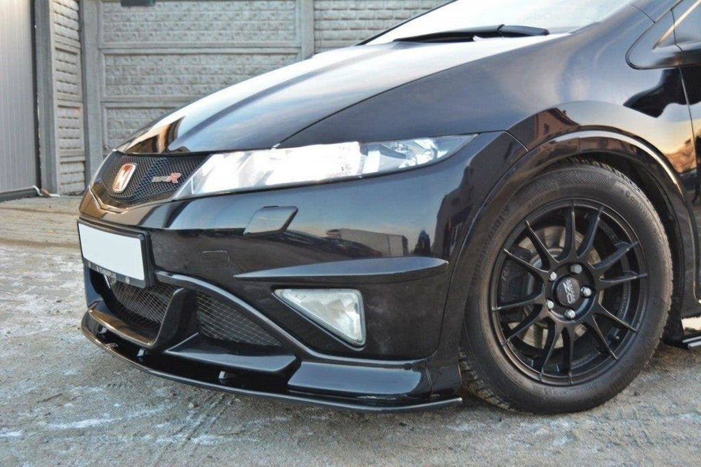 Maxton Design Street+ Spoilerlippe Front Ansatz passend für HONDA CIVIC VIII TYPE R GP schwarz Hochglanz